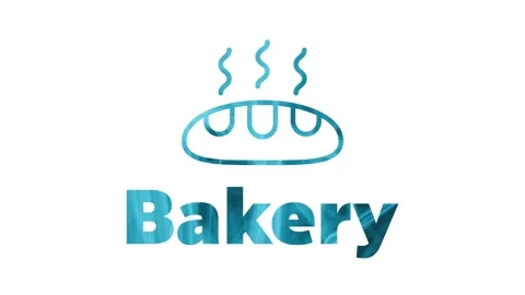 BAKERY text and icon on the blue and white background - 4K Video Stock Footage 152916006