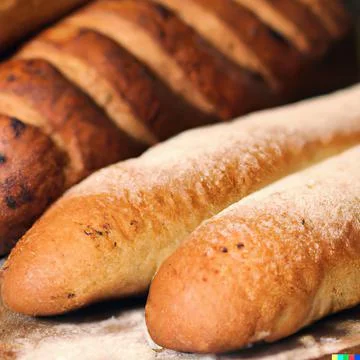 Bakery with various types of freshly baked bread. Buns, baguette, bagel, swee Stock Photos