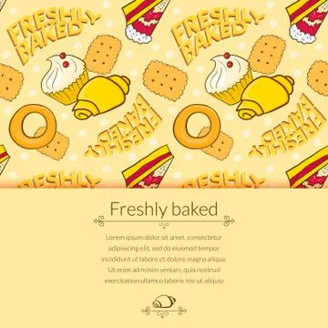 Bakery vector beautiful holiday background Stock Illustration