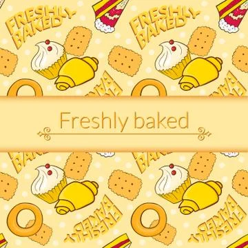 Bakery vector beautiful holiday background Stock Illustration