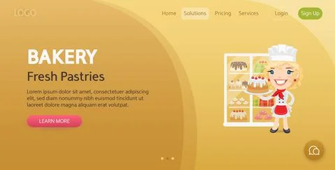 Bakery Website Template Illustrazione stock
