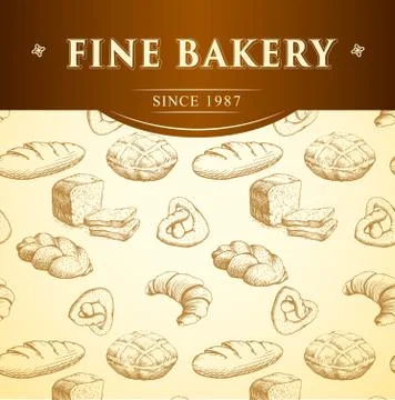 Bakery windmill.  seamless background pattern. Stock Illustration