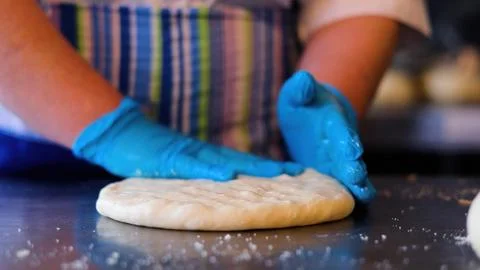 Bakery Working Process. Making Sweet Cake 写真素材