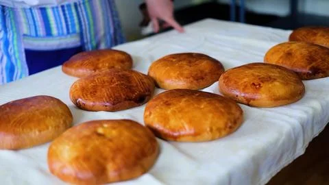 Bakery Working Process. Making Sweet Cake 写真素材