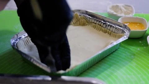 Bakery Working Process. Making Sweet Cake 写真素材