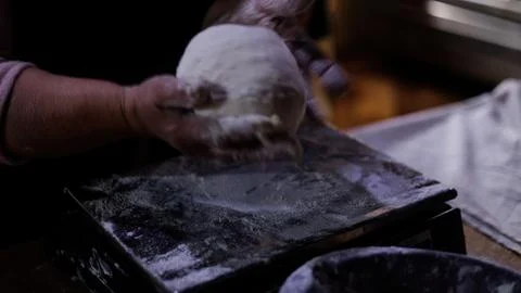 Bakery Working Process. Making Sweet Cake 写真素材