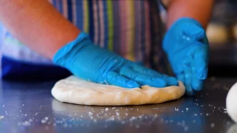 Bakery Working Process. Making Sweet Cake 写真素材