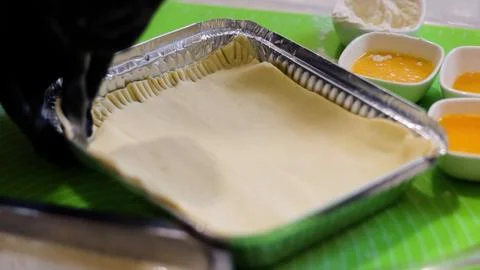 Bakery Working Process. Making Sweet Cake 写真素材