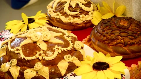 Bakery's assortment is presented in the showcase Stock Footage 270305918