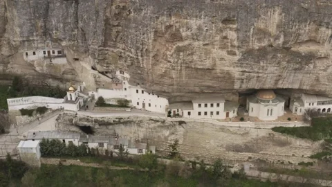 Bakhchysarai Cave Monastery, also known as Assumption Monastery of the Caves Stock Footage 131424916