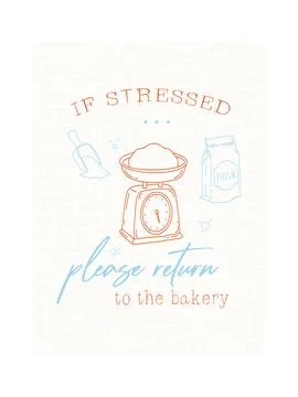 Baking and bakery offering stress relief comfort Stock Illustration
