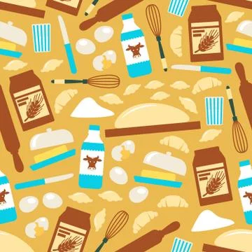 Baking and cooking tools seamless pattern Stock Illustration