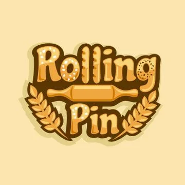 Baking and rolling pin logo.Vector illustration. Stock Illustration