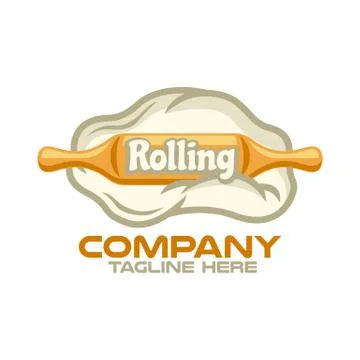 Baking and rolling pin logo.Vector illustration. Stock Illustration