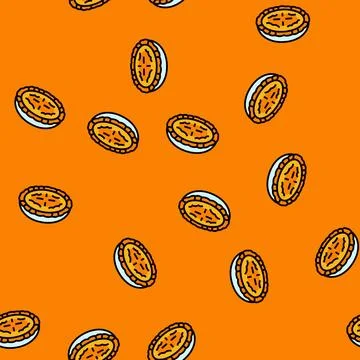 Baking apple pie autumn vector seamless pattern Illustrazione stock