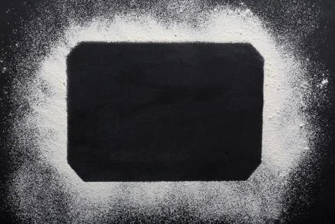 Baking background with copy space on black surface for your text. Top view. Stock-Fotos
