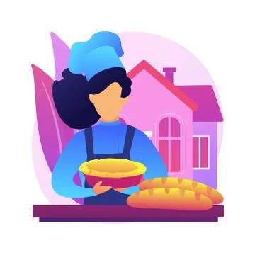 Baking bread abstract concept vector illustration. Stock Illustration