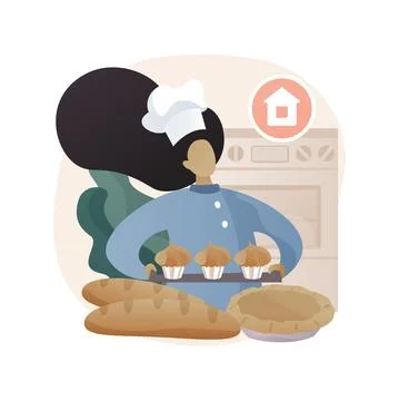 Baking bread abstract concept vector illustration. Stock Illustration