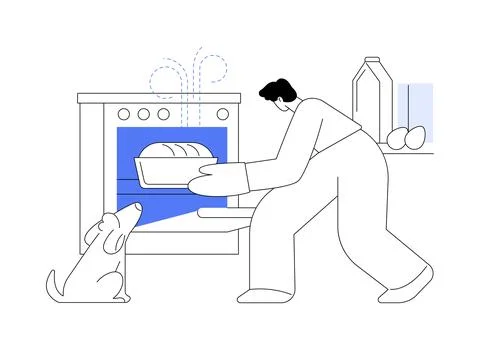 Baking bread abstract concept vector illustration. Stock Illustration