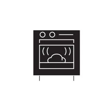 Baking bread black vector concept icon. Baking bread flat illustration, sign 스톡 일러스트