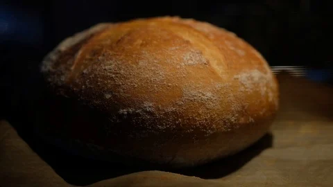 Baking bread in a high temperature oven. Slow motion. Stock Footage 128255855