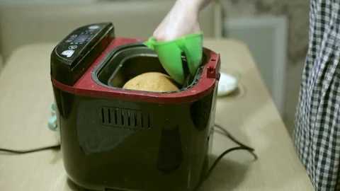 Baking bread at home in a Bread Machine Stock Footage 103567912