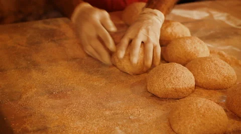 Baking bread How to Knead Bread Dough by hands Video stock 54622075