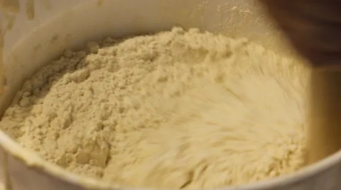 Baking bread mixing dough  Stock Footage 54522707