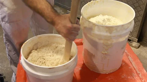 Baking bread mixing flour dough  Stock Footage 54514950