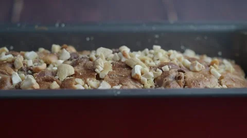 Baking bread with nuts in a kitchen oven Stock Footage 325013275