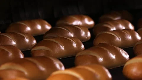 Baking bread in the oven. Stock-Footage 142708729