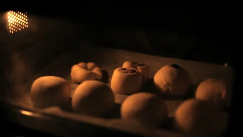Baking Bread in the Oven Stock Footage 331920990