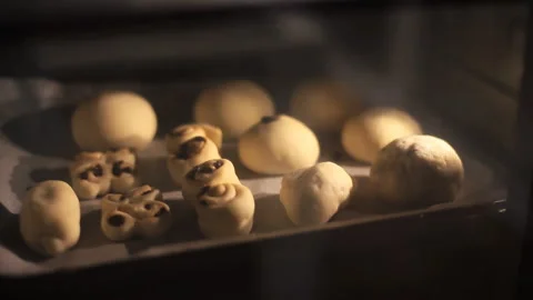 Baking Bread in the Oven Stock Footage 331921046