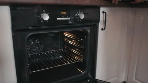 Baking Bread In Oven At Home Stock Footage 145459181