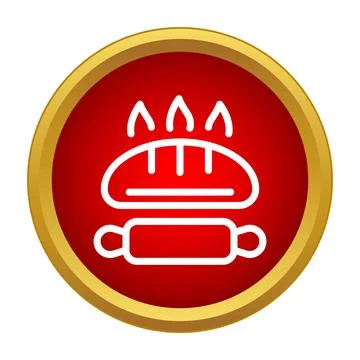 Baking bread rolling pin bakery food icon Illustrazione stock