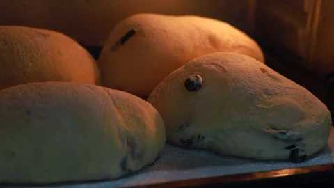 Baking Breads In The Oven, Time Lapse Stock Footage 160146699
