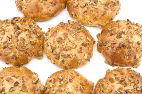 Baking bun with nuts Foto stock