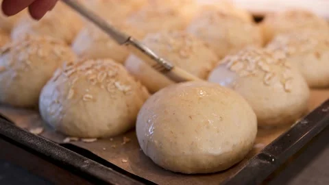 Baking buns at home 4K Stock Footage 234707074