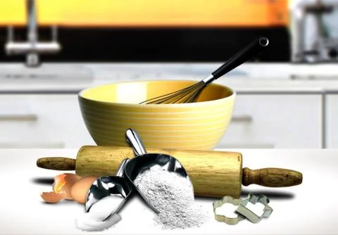 Baking cake preparation in the kitchen Stock Photos