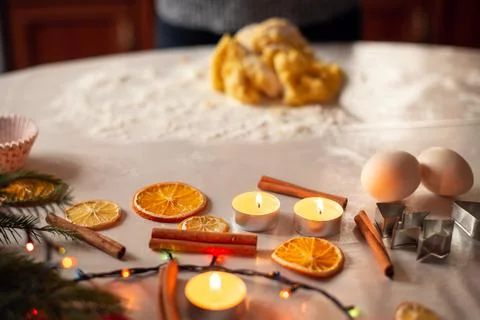 Baking christmas bread at home Stock Photos