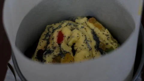 Baking for Christmas Easter Making homemade cruffin step by step, rolling yeast Stockbeeldmateriaal 321563083