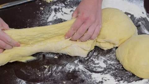 Baking for Christmas Easter Making homemade cruffin step by step, rolling yeast Stockbeeldmateriaal 321563623