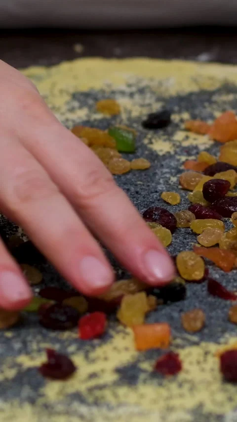 Baking for Christmas Easter Making homemade cruffin step by step, rolling yeast Stock Footage 323704608