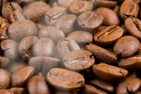 Baking coffee bean with smoke 스톡 사진