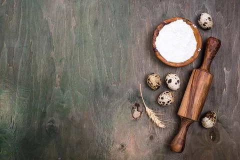 Baking concept with rolling pin Stock Photos