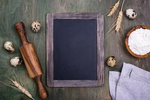 Baking concept with rolling pin Stock Photos