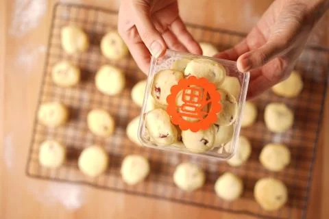 Baking cookies for auspicious reasons Stock Photos