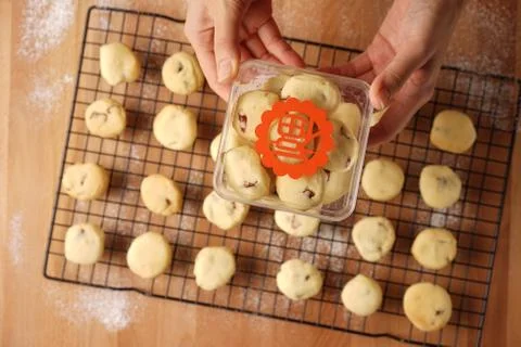 Baking cookies for auspicious reasons Stock Photos