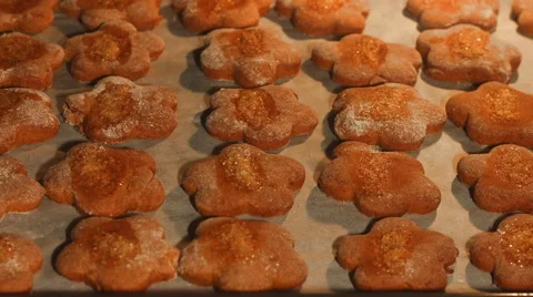Baking cookies in oven time lapse Stock Footage 62374496