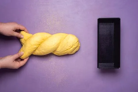 Baking corn bread. Molding bread and corn dough. Portuguese bread Stock Photos